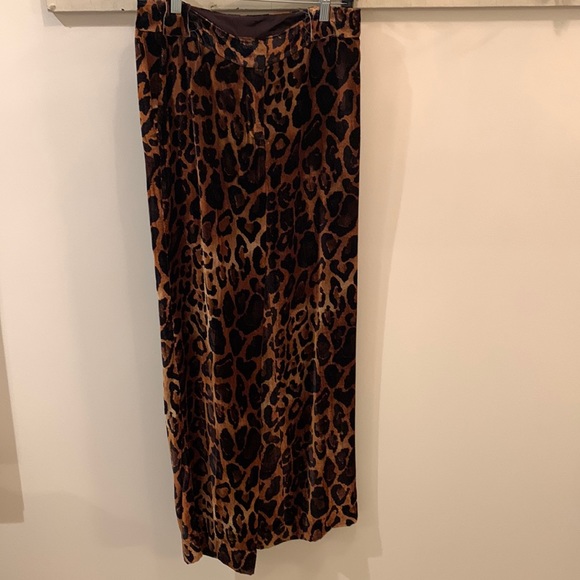 Rayon and silk velvet leopard print pants - Picture 1 of 2